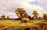 David Bates Canvas Paintings - A Warwickshire Hayfield